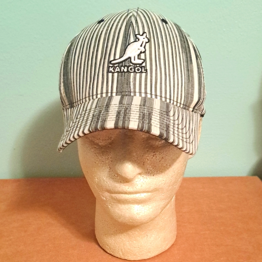 Kangol Flexfit Hat S/M Gray White Embroidered Unisex Cap